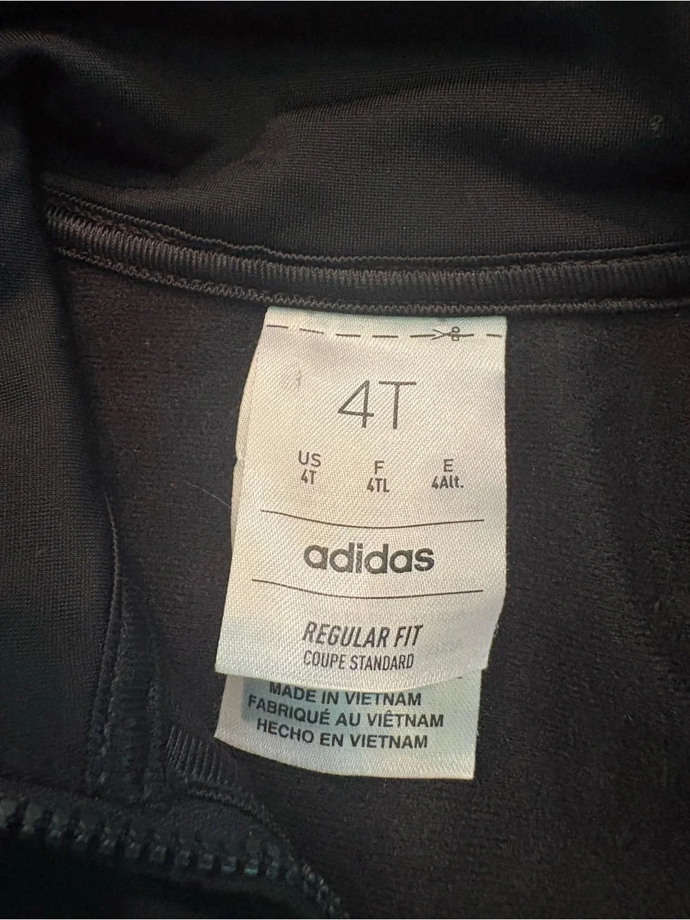 Adidas Kids Black Track Jacket & Pants Set with White Stripes (4T)